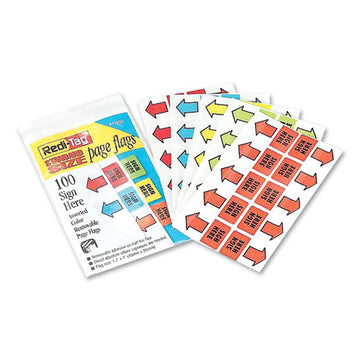 Redi-Tag® Removable Sign Here Flags, Assorted Colors, 100-pack freeshipping - TVN Wholesale